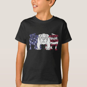 Unique English Bulldog Dog American Flag Gifts T-Shirt