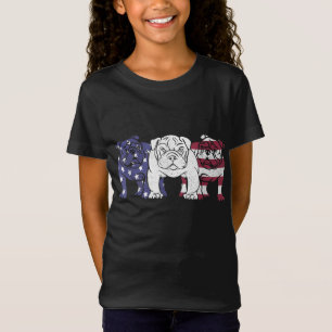 Unique English Bulldog Dog American Flag Gifts T-Shirt