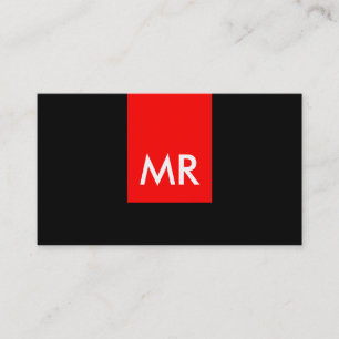 Unique exclusive monogram black red white special business card