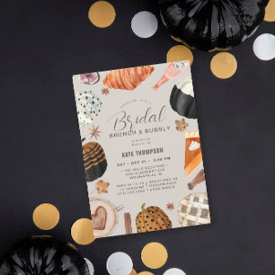 Unique Fall Painted Pumpkins Bridal Shower Brunch Invitation