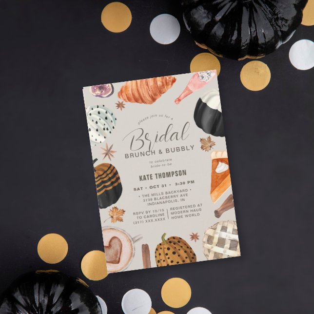 Unique Fall Painted Pumpkins Bridal Shower Brunch Invitation (Creator Uploaded)