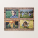 Unique Family photo collage on rustic barn wood Jigsaw Puzzle<br><div class="desc">Family photo collage jigsaw puzzle
You can personalise it and add your most beautiful photos. Great fun !</div>
