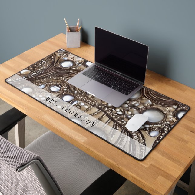Unique Faux Leather Rhinestone Desk Mat (Office 2)