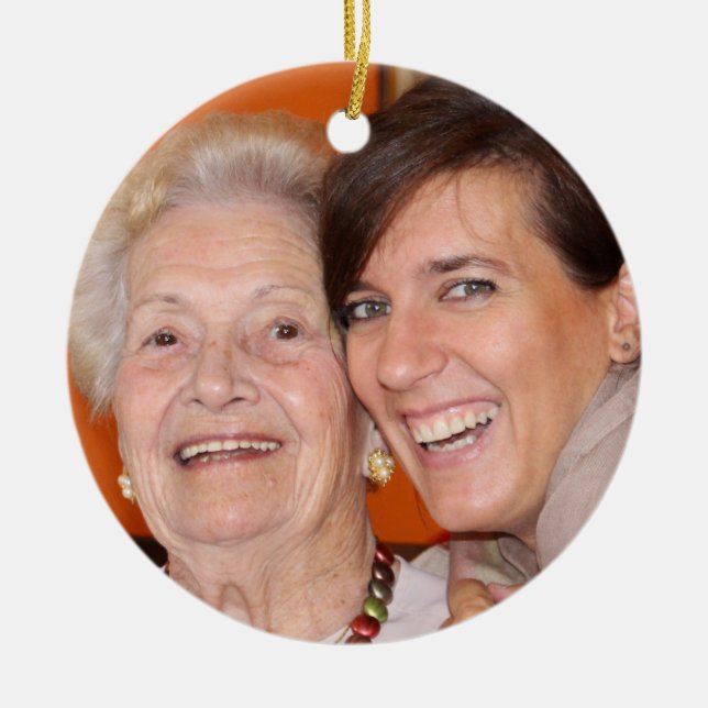 Unique Favourite Family Photo Love Ceramic Ornamen Ceramic Tree Decoration (Front)