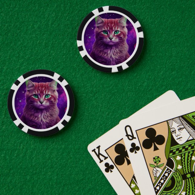 Unique Feline Design Game Poker Chips (Poker Table (Double))