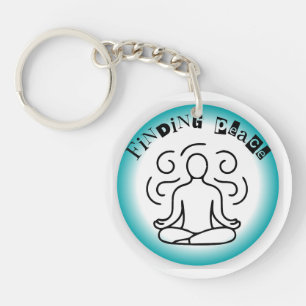 Unique Finding Peace Art Designs - Happy Shopping Key Ring