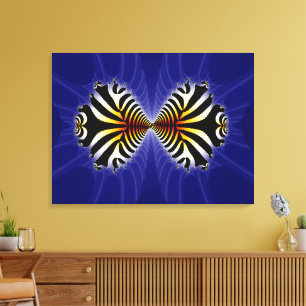 Unique Fine Art Kissing Fish Design Fractal Canvas Print