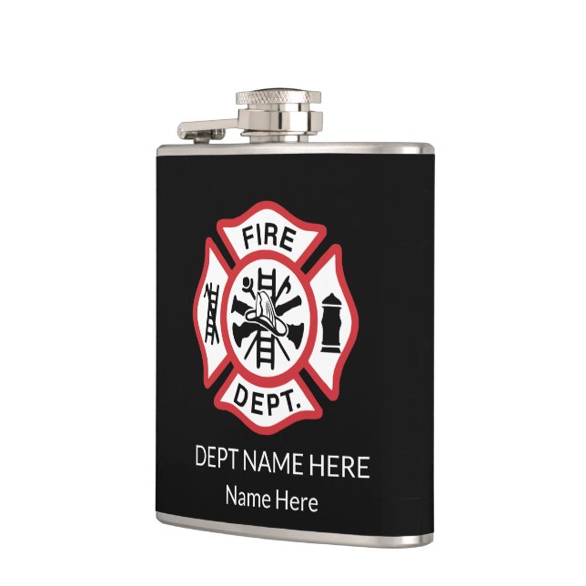 Unique Firefighter Gifts, Maltese Cross Hip Flask (Left)