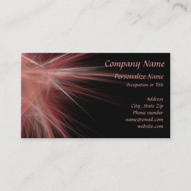 Unique Fireworks Starburst of Purple Pink Colour Business Card (Front)