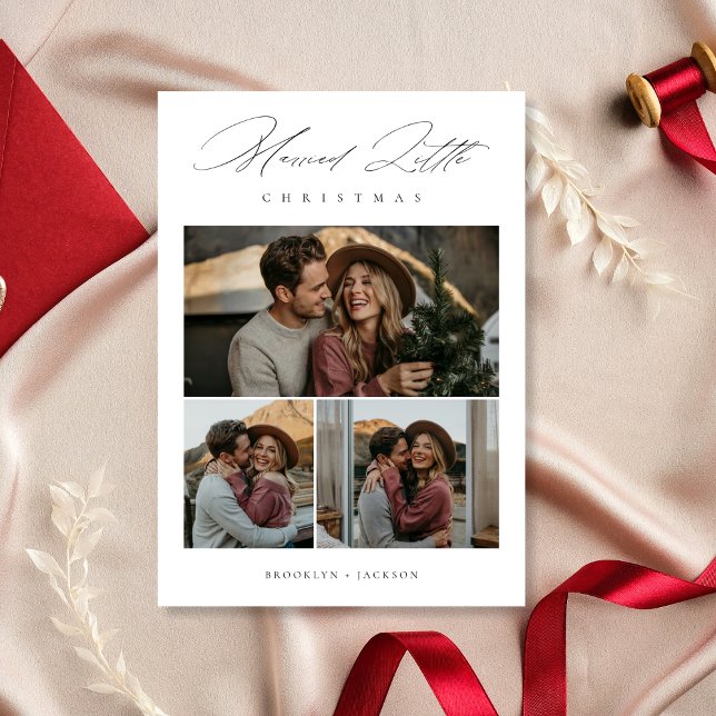Unique First Newly Married Little Christmas Photo Holiday Card (Creator Uploaded)