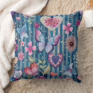 Unique floral design in bright colors cushion