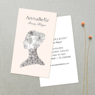 Unique Floral Face Beauty  Business Card