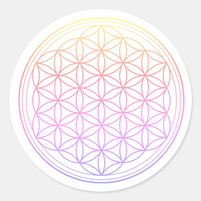UNIQUE FLOWER OF LIFE ROUND STICKERS (Front)