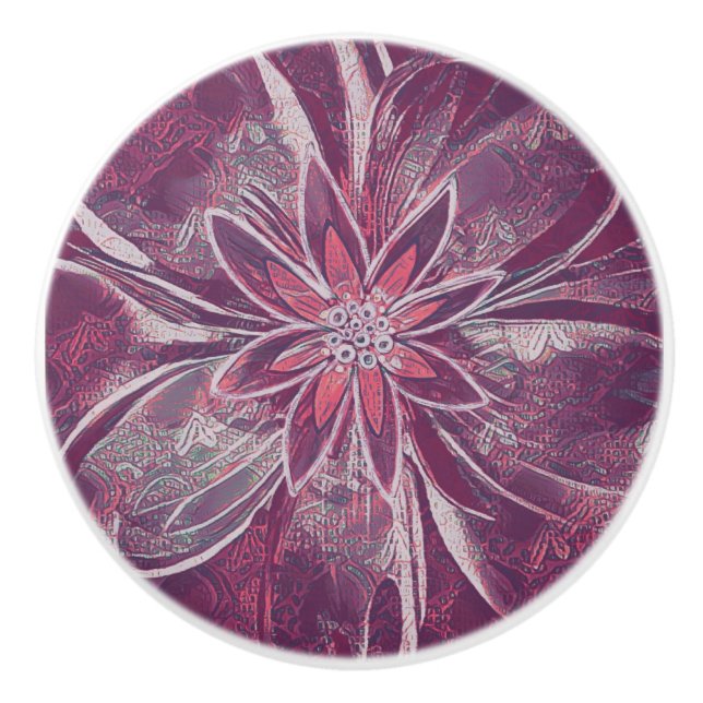 Unique flower style ceramic knob (Front)