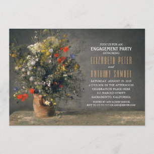 Unique Flower Vase Rustic Engagement Party Invitation