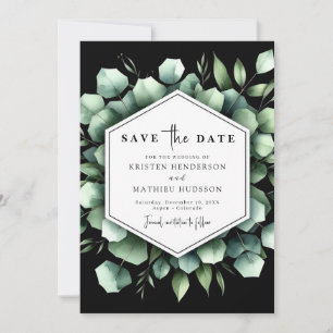 Unique Flowers Eucalyptus Digital Wedding Save The Date