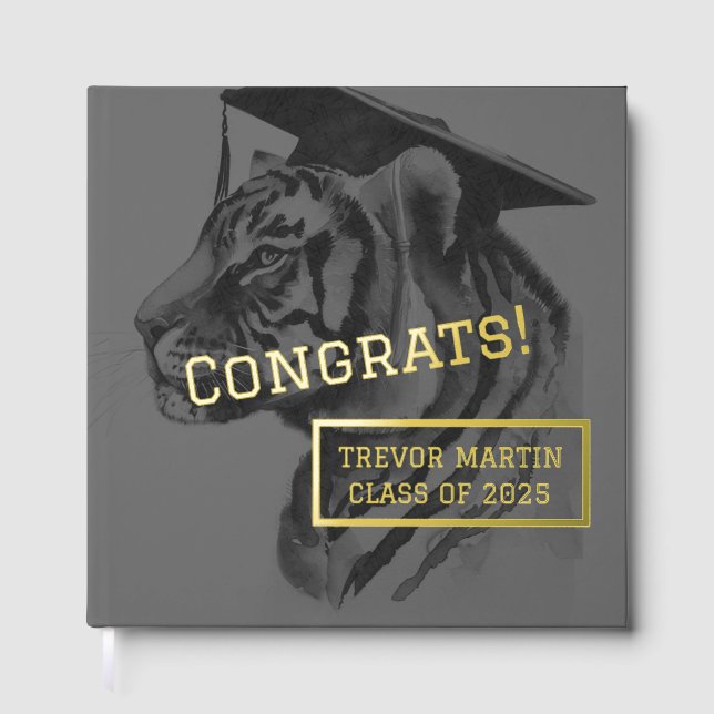 Unique Foil Graduation Party Guest Book (Front)