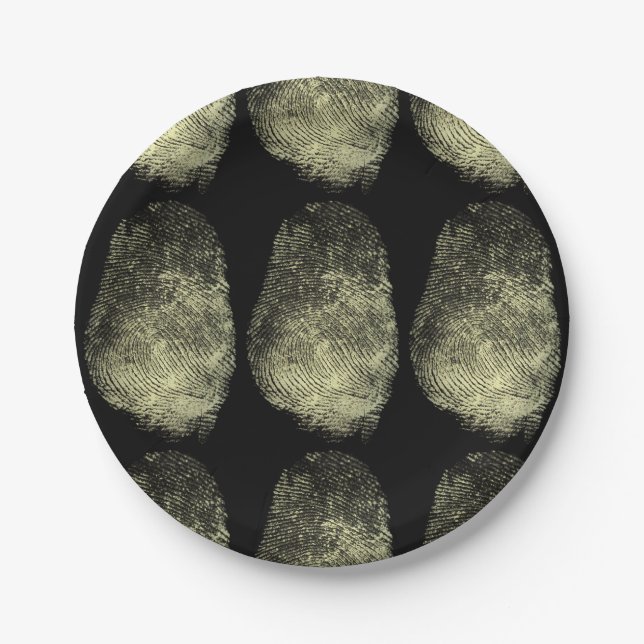 Unique Forensic Fingerprint Identity Paper Plate (Front)