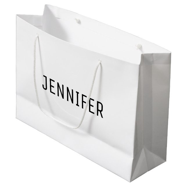 Unique Formal Look Large Gift Bag with Name (Front Angled)