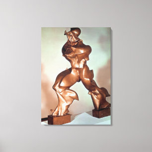 Unique Forms of Continuity in Space, 1913 (bronze) Canvas Print