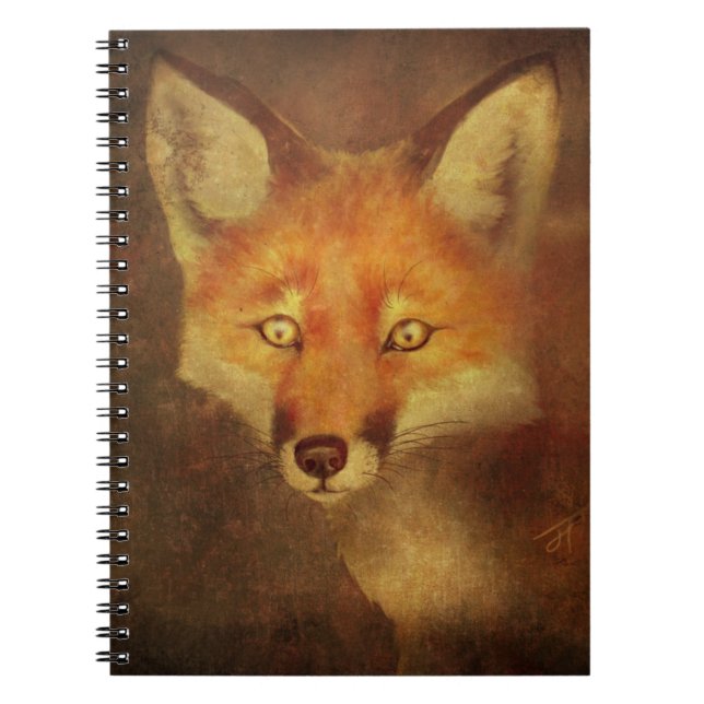 Unique Fox Art spiral bound Notebook (Front)