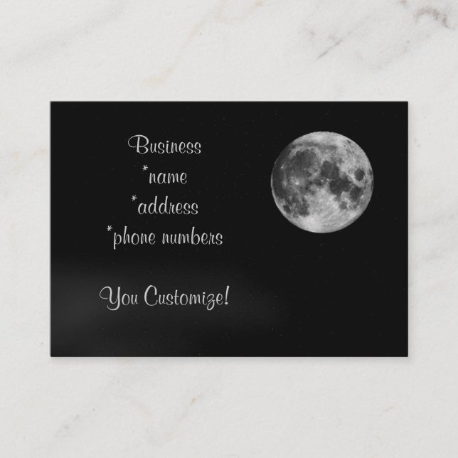 *Unique Full Moon* Lunar Business Cards (Front)