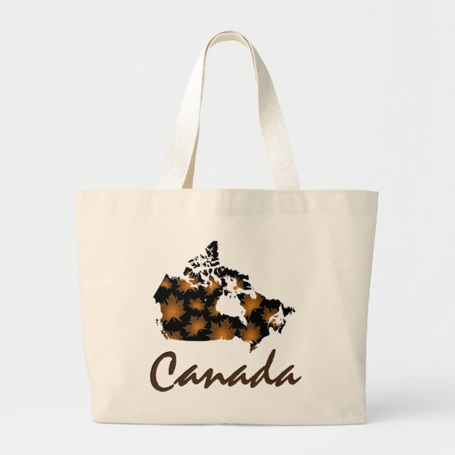 Unique fun Canadian Maple Canada leaf tote bag (Front)