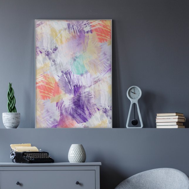 Unique Fun Colourful Abstract Brush Art Painting Poster (Creator Uploaded)