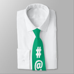 Unique fun random letters Modern green fashionable Tie