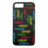 Unique Fun Repeating Names on Black, Personalised