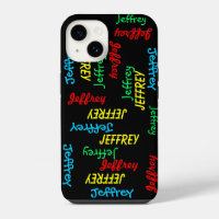 Unique Fun Repeating Names on Black, Personalised