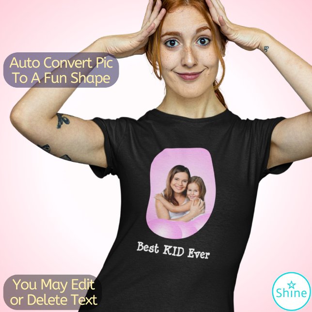 Unique Fun Shape Custom Photo Personalised Picture T-Shirt (Creator Uploaded)