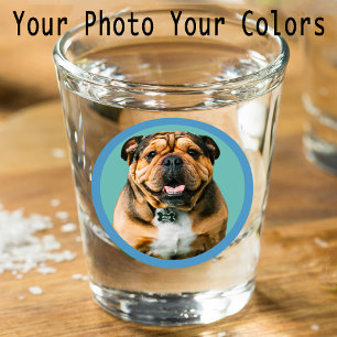 Unique Fun Stocking Stuffer Dog Lover Photo Gift Shot Glass
