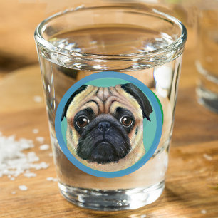 Unique Fun Stocking Stuffer Dog Lover Photo Gift Shot Glass