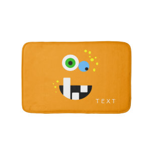 Unique Funny Crazy Oragne Monster Bath Mat