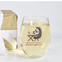 Unique Funny Cute Porcupine Bowtie Wine Lover 