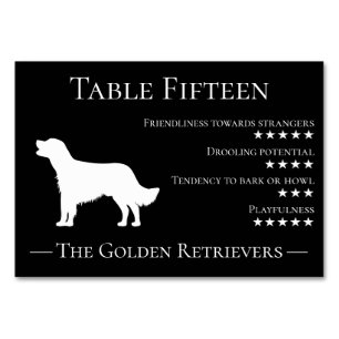 Unique funny dog breed guest retriever team or table number