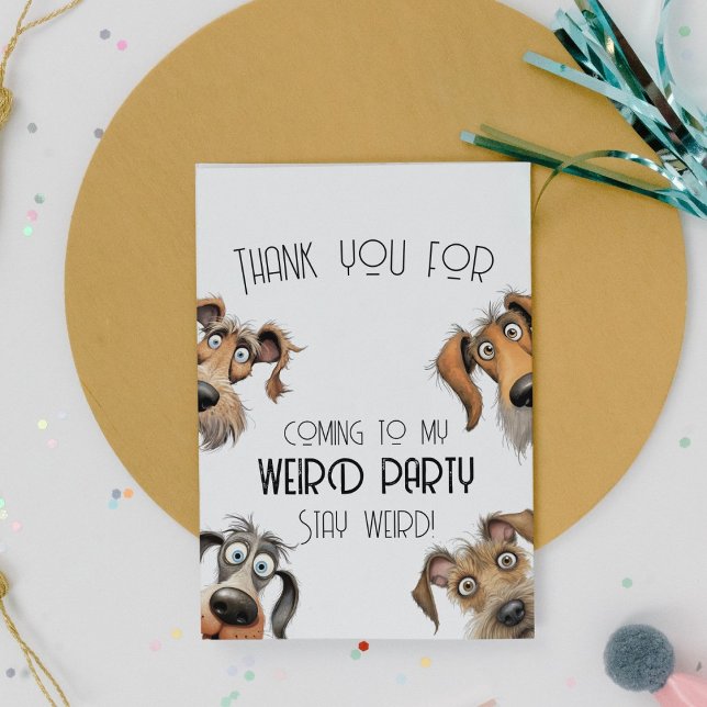 Unique Funny Dog Party Thank You Card (Thank you card for dog lovers)