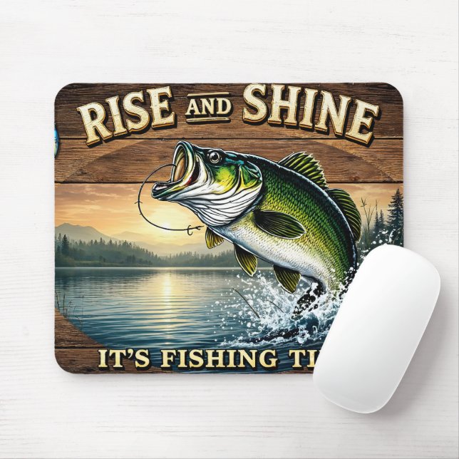 Unique Funny Fishing Tumbler Mouse Pad (With Mouse)