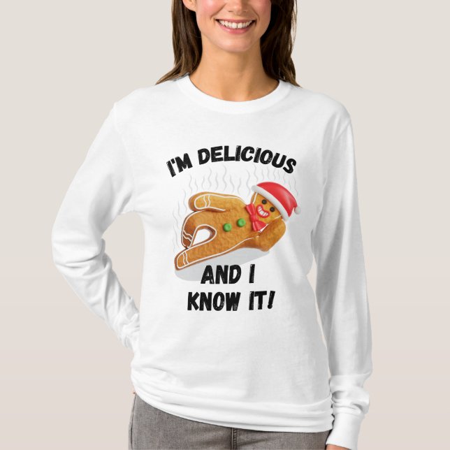 Unique & Funny Holiday Cookie Design T-Shirt (Front)
