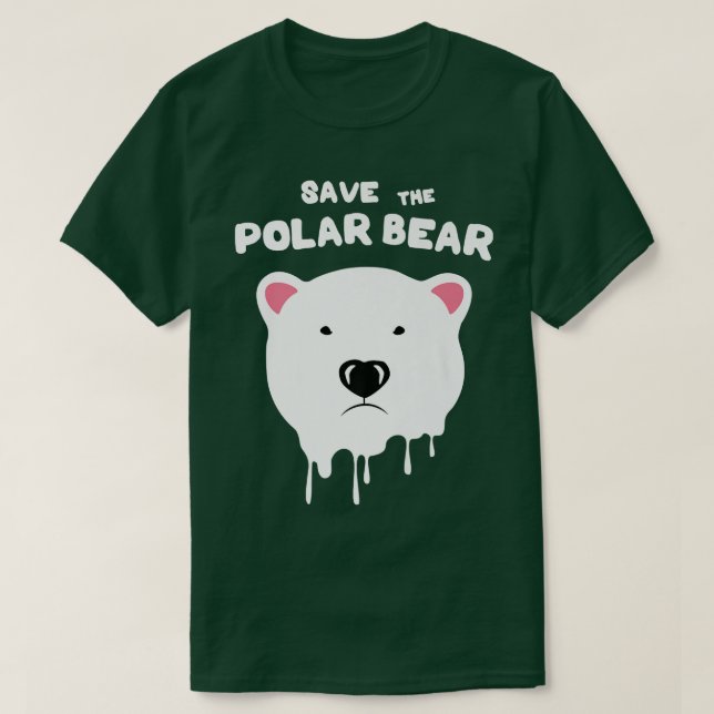 Unique Funny Save the polar bear climate change aw T-Shirt (Design Front)