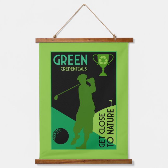 Unique Funny Vintage Golf Gift Hanging Tapestry (Front)