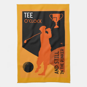Unique Funny Vintage Golf Gift Tea Towel