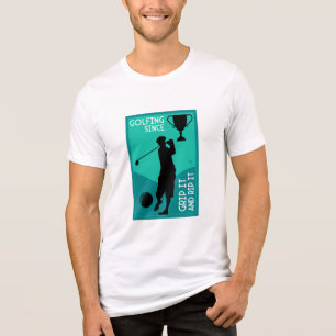 Unique Funny Vintage Golf Gift Tri-Blend Shirt
