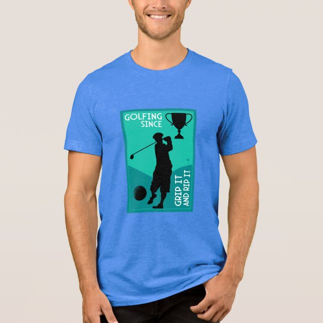 Unique Funny Vintage Golf Gift Tri-Blend Shirt (Front)