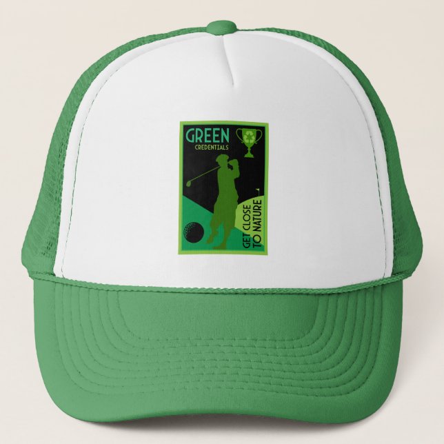 Unique Funny Vintage Golf Gift Trucker Hat (Front)