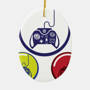 Unique Game Controller Icon Vector Art Ceramic Tree Decoration