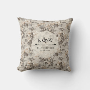 Unique Gardenias Charm Wildflower Wedding Cushion