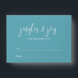 Unique Gelt Envelope Blue & Poinsettia<br><div class="desc">These blue gelt envelopes feature the words "Jingle & Joy For Your New Toy" in white typography over a blue background. Use the "edit using design tool" button to change it to whatever colour your like. Personalise with the recipients name and the gift givers name. Order small quantities or money...</div>