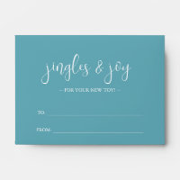 Unique Gelt Envelope Blue & Poinsettia